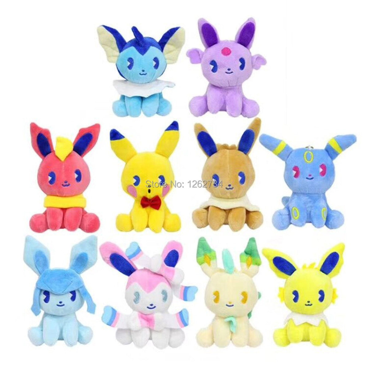 Kawaii Eevee evolution plush toy, 20cm