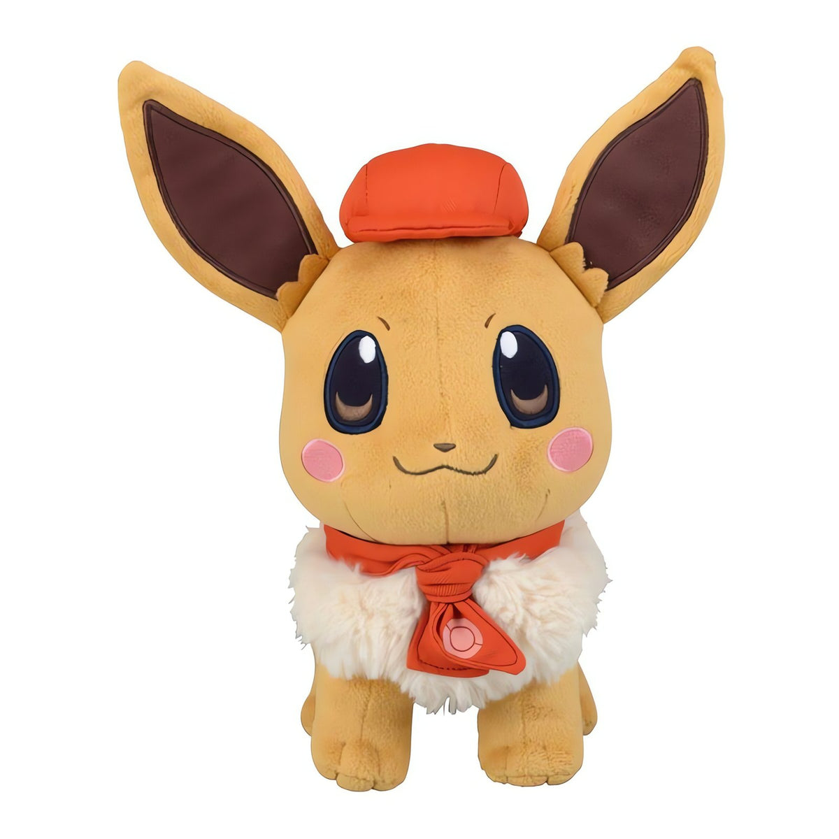 Eevee plush toy with button eyes, 25cm