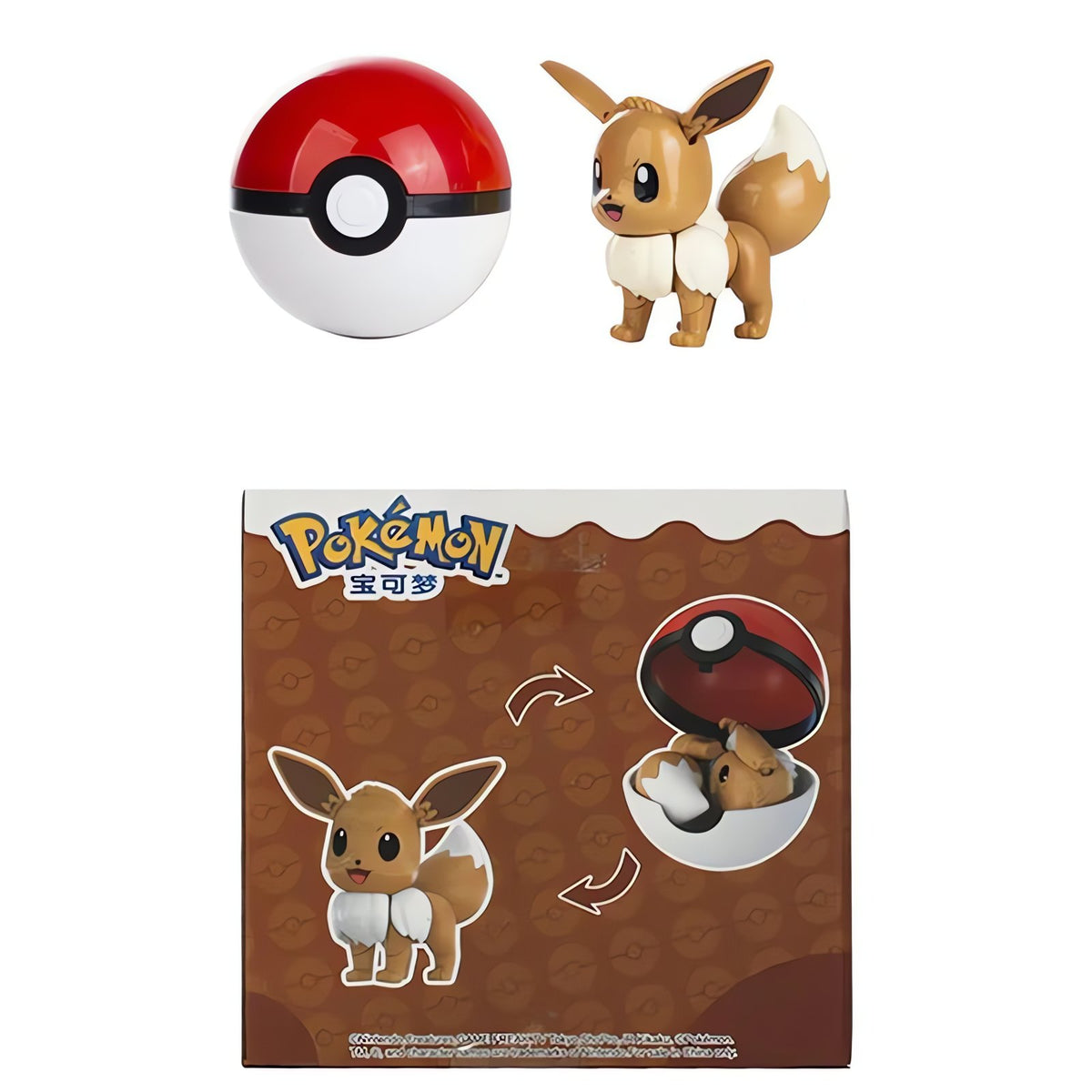Extra large Poké Ball with a Pokémon figure – Eevee