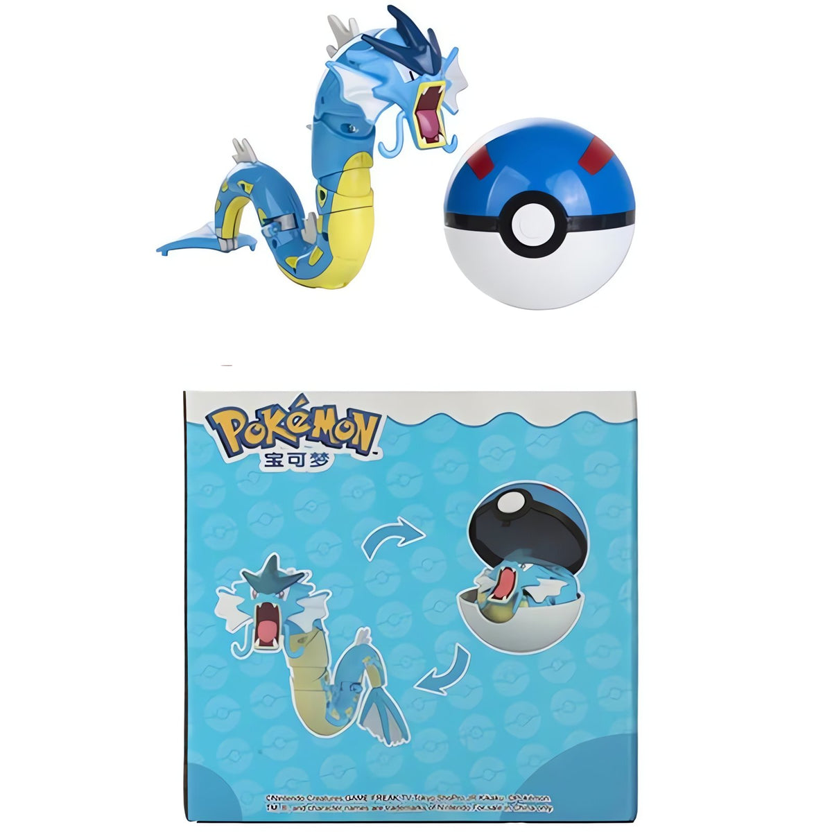 Extra large Poké Ball with a Pokémon figure – Gyarados
