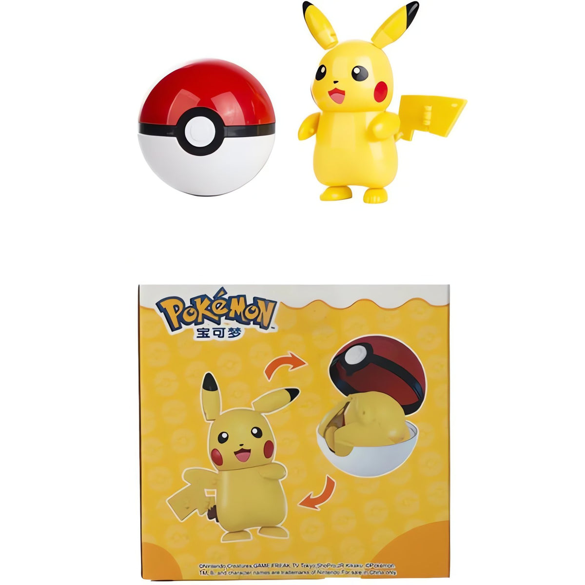Extra large Poké Ball with a Pokémon figure – Pikachu