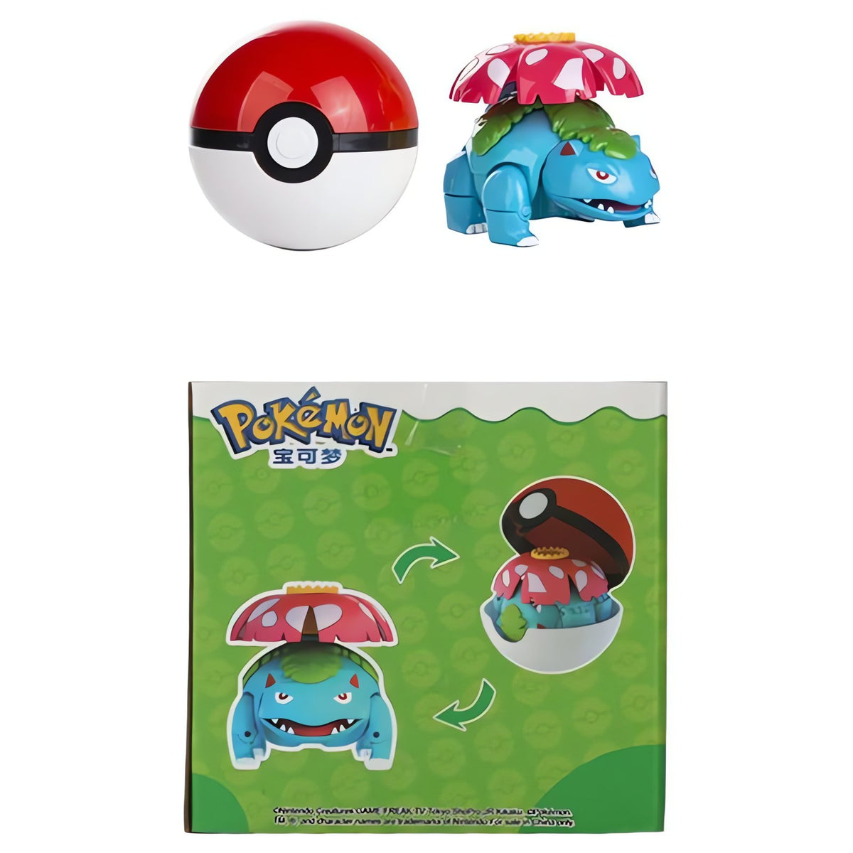 Extra large Poké Ball with a Pokémon figure – Venusaur