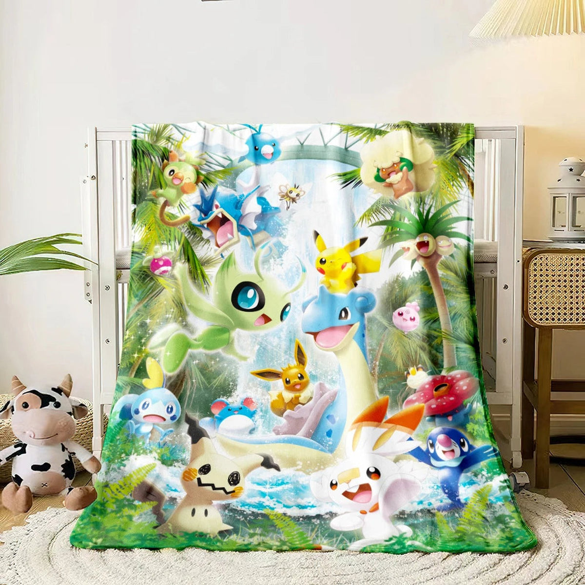 Fluffy Pokémon blanket with Pikachu and Eevee – 17