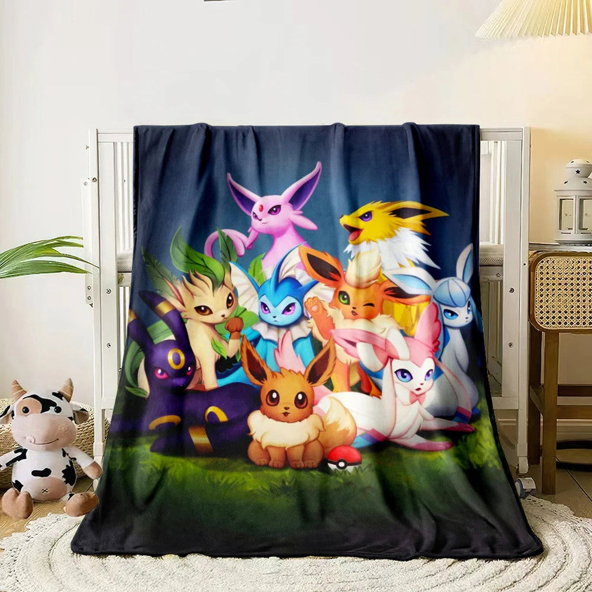 Fluffy Pokémon blanket with Pikachu and Eevee – 3