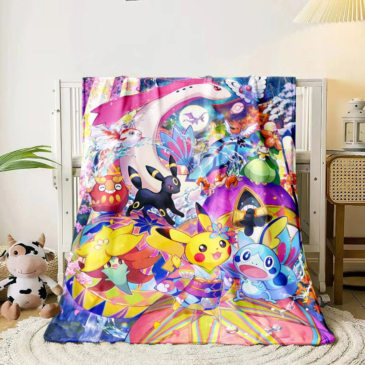 Fluffy Pokémon blanket with Pikachu and Eevee – 5
