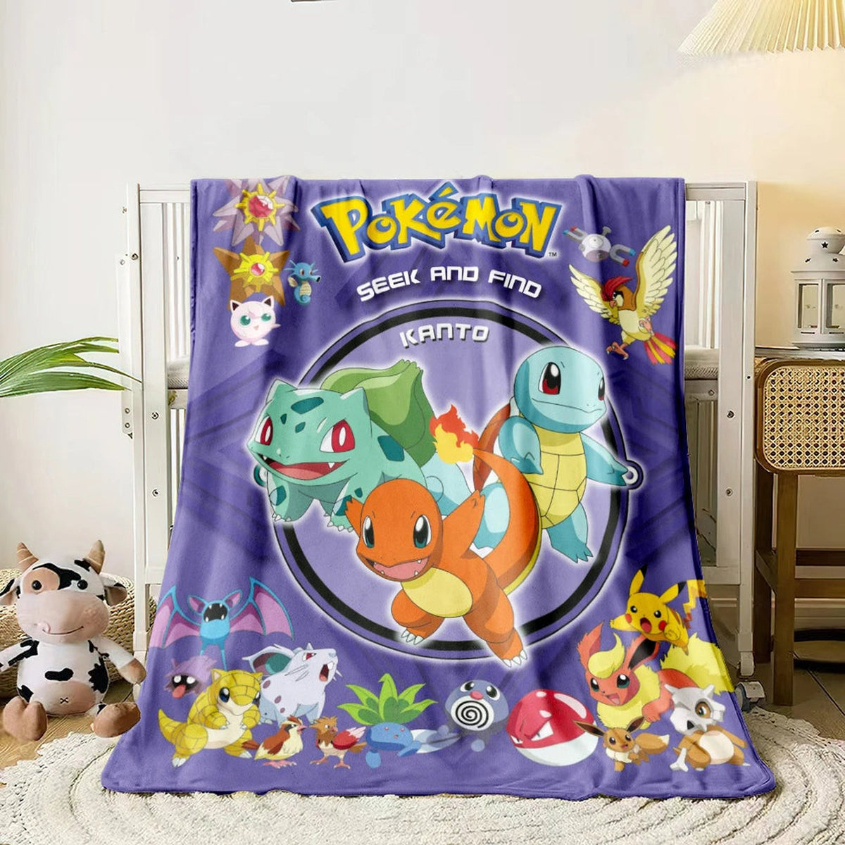 Fluffy Pokémon blanket with Pikachu and Eevee – 8