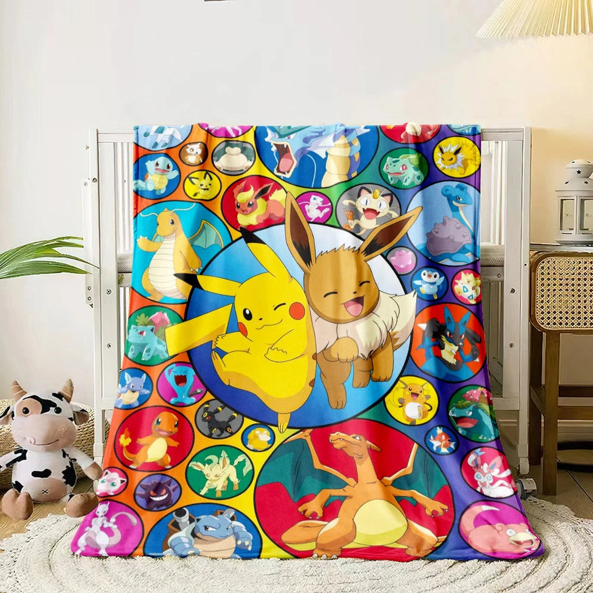 Fluffy Pokémon blanket with Pikachu and Eevee – 9