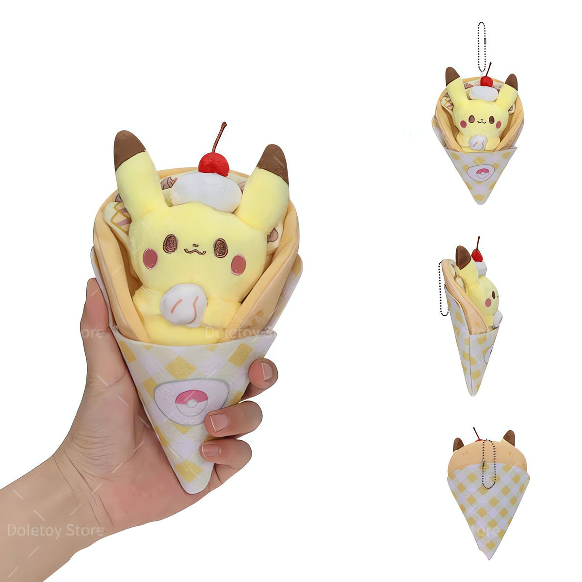 Fluffy Pokémon plush keyrings – Pikachu 1 12cm