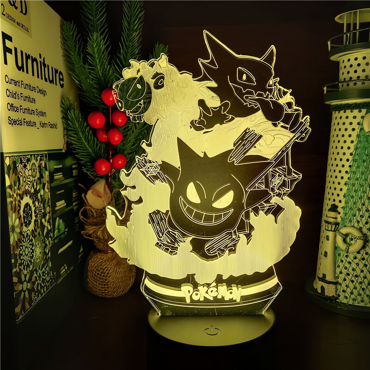 Gengar 3D LED night light lamp – photo 12
