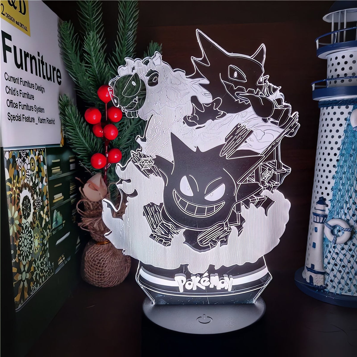 Gengar 3D LED night light lamp – photo 4