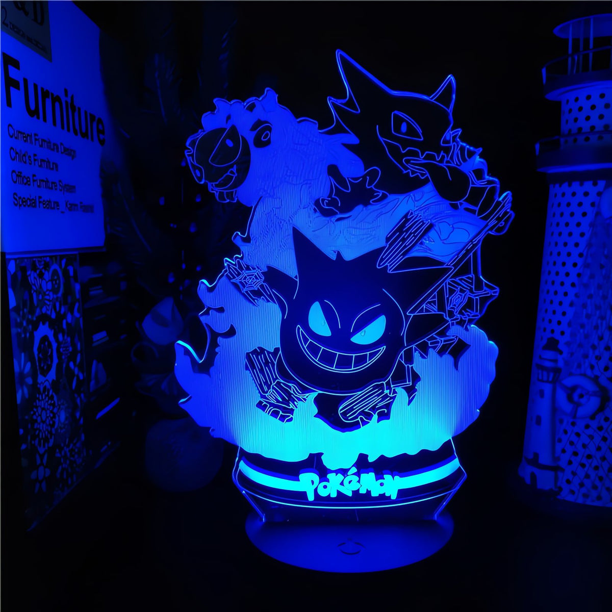 Gengar 3D LED night light lamp – photo 9