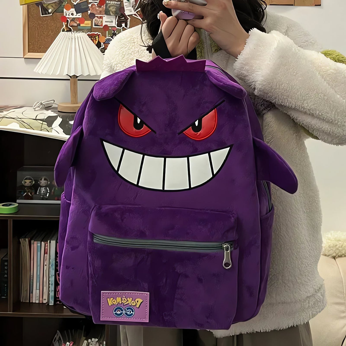 Gengar backpack, available in black or purple – photo 3