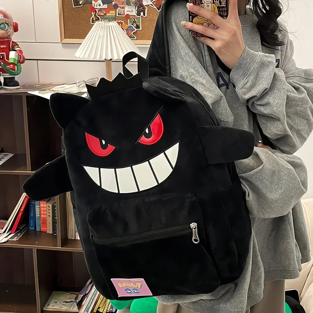 Gengar backpack, available in black or purple – Black