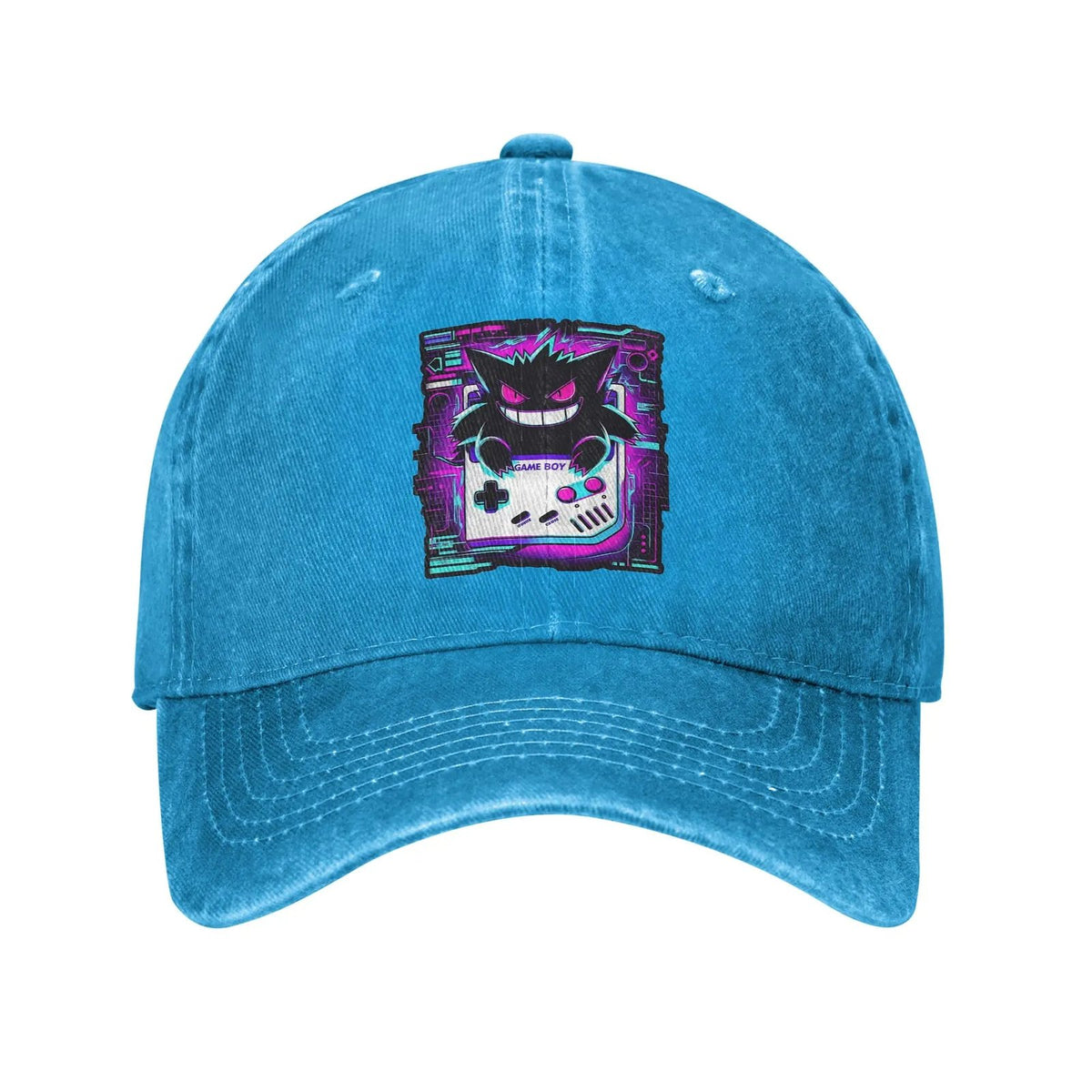 Gengar baseball cap with Game Boy motif – Blue