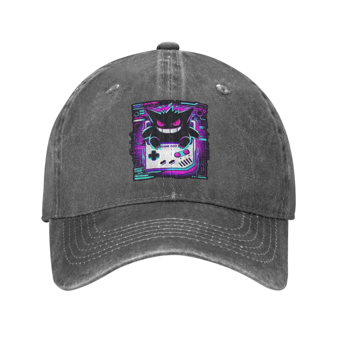 Gengar baseball cap with Game Boy motif – Grey