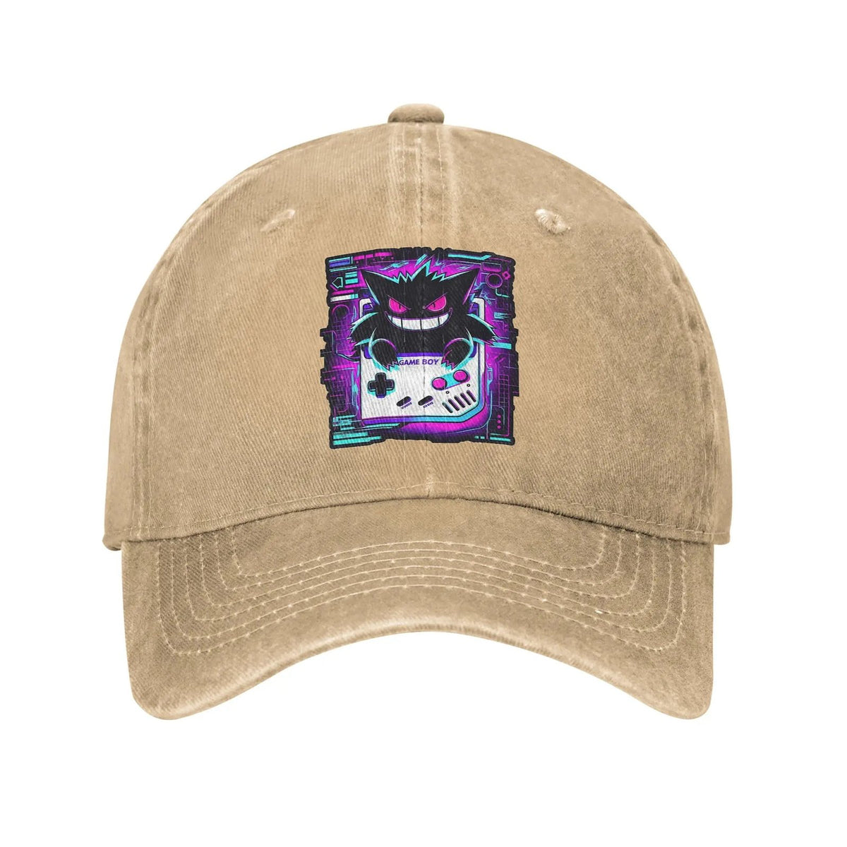 Gengar baseball cap with Game Boy motif – Khaki