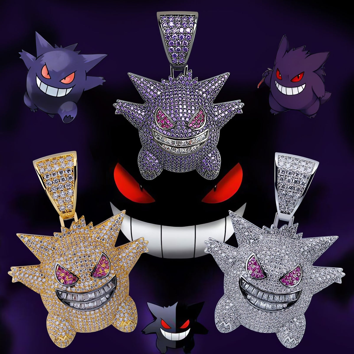 Gengar hip hop pendant necklace – photo 7