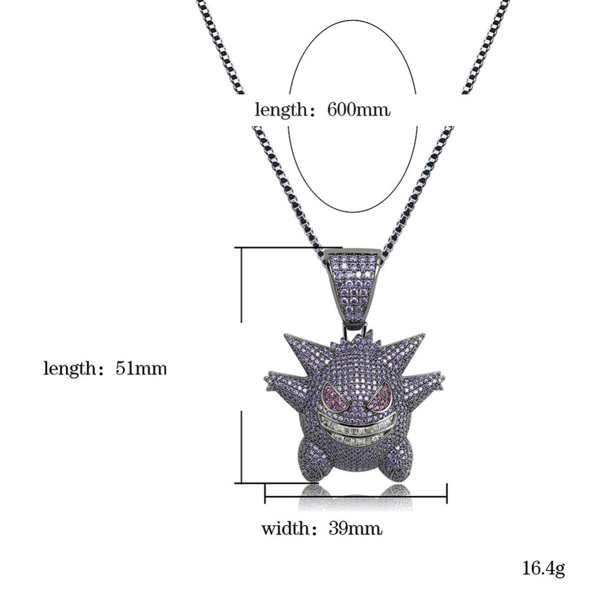 Gengar hip hop pendant necklace – photo 8