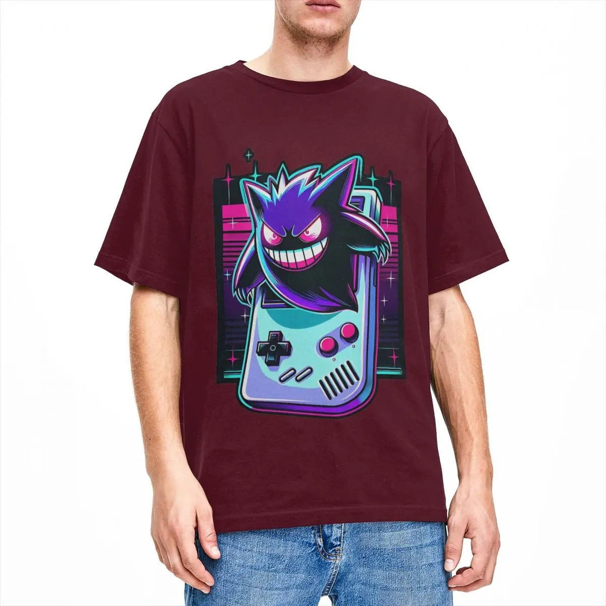Gengar vintage game T-shirt – Burgundy