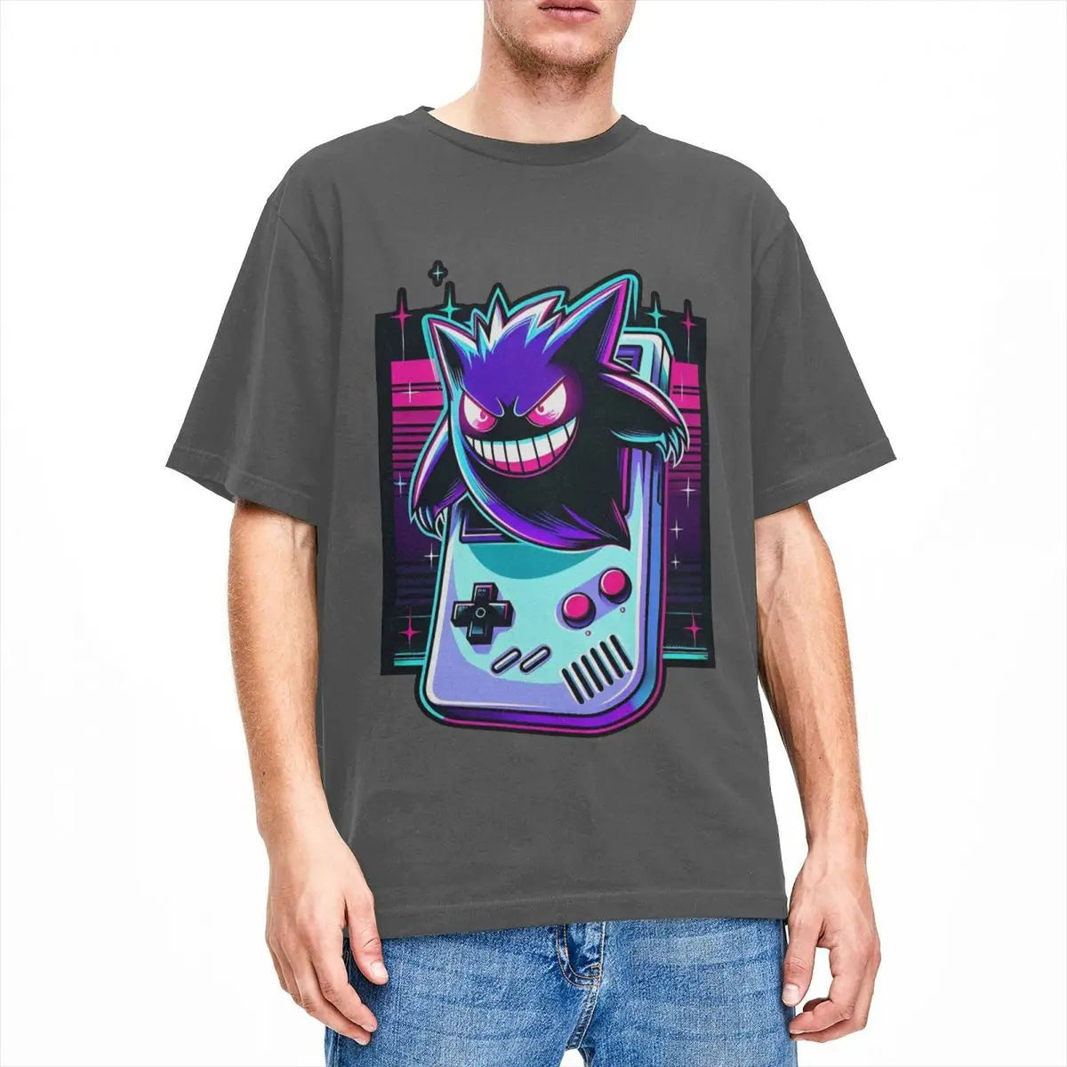 Gengar vintage game T-shirt – Dark Grey