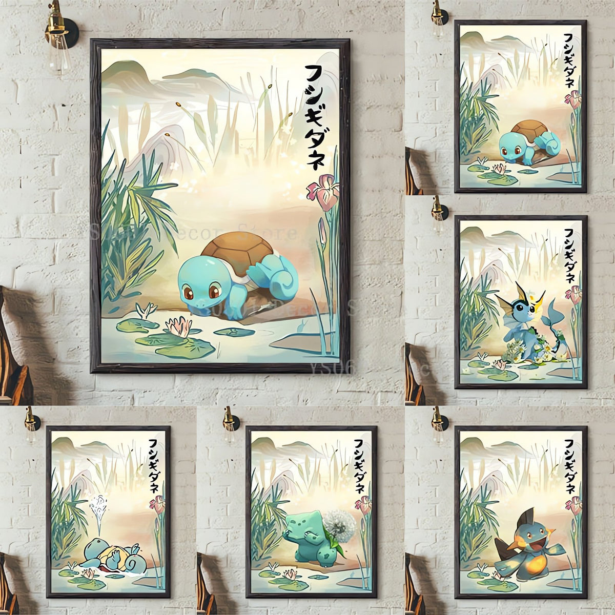Japanese-style Pokémon art print on canvas