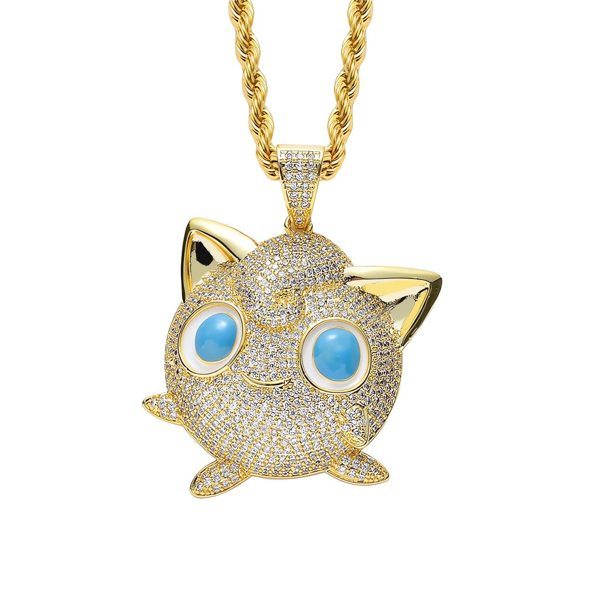 Jigglypuff pendant necklace, hip hop style