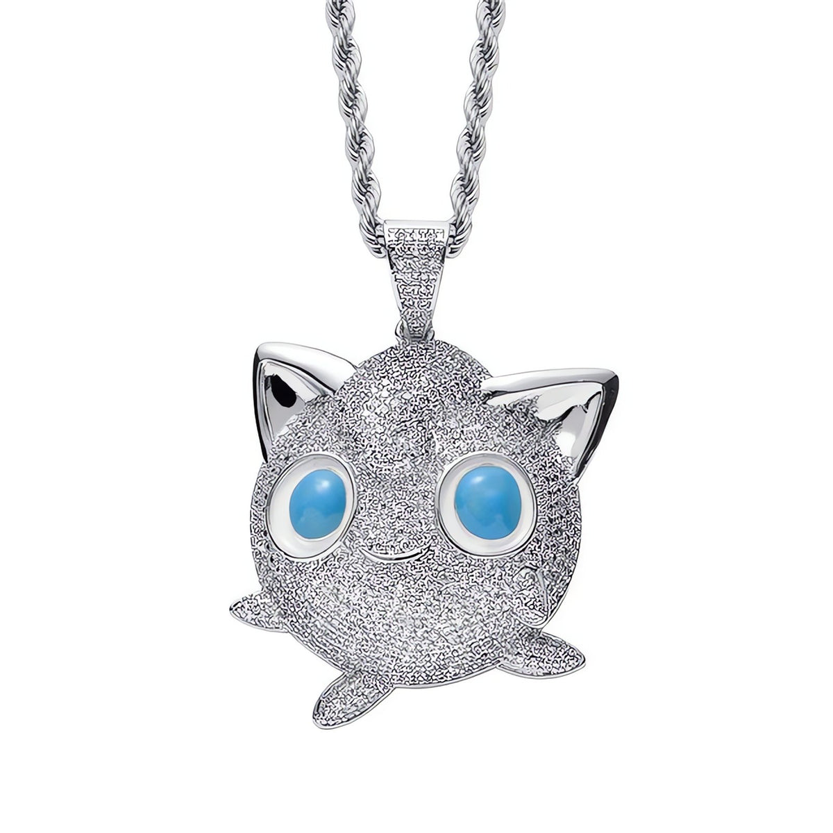 Jigglypuff pendant necklace, hip hop style – Silver