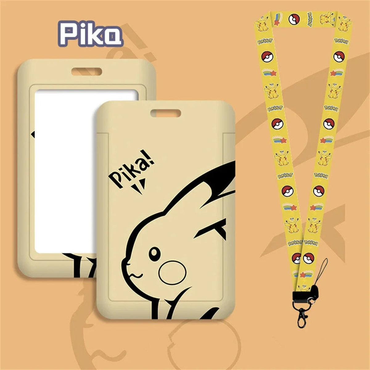 Kawaii Pikachu badge with lanyard – A58