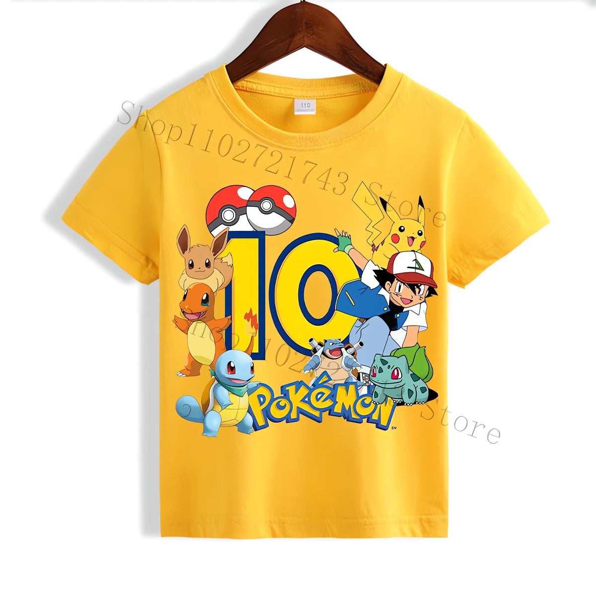 Yellow Pikachu birthday T-shirt for kids – 10