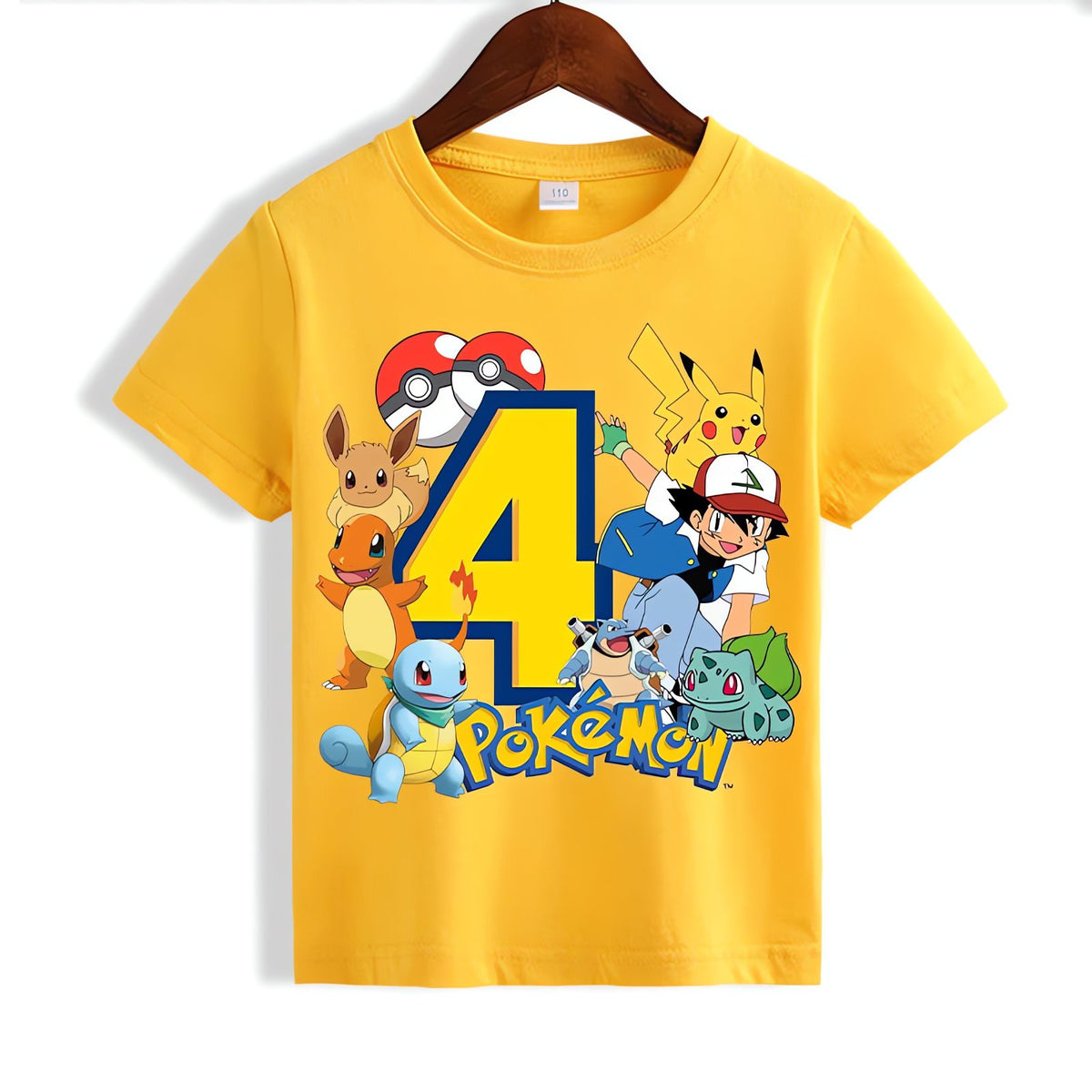 Yellow Pikachu birthday T-shirt for kids – photo 2