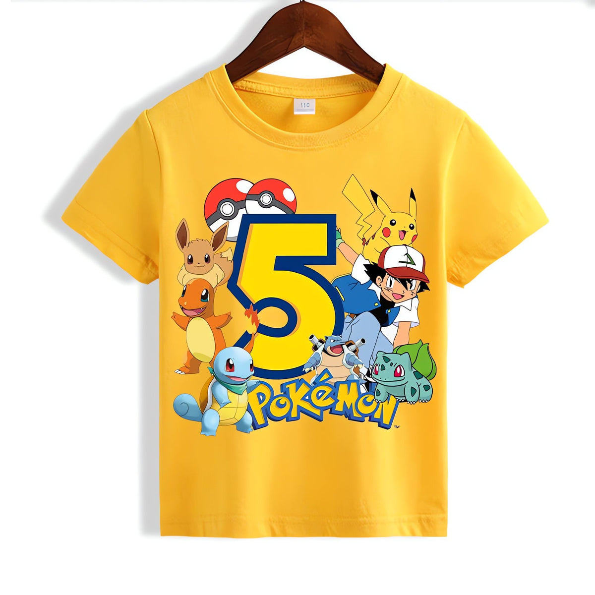 Yellow Pikachu birthday T-shirt for kids – photo 3