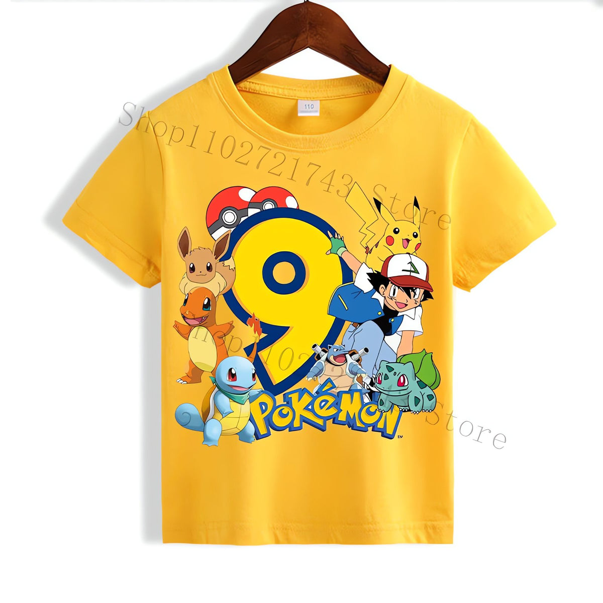 Yellow Pikachu birthday T-shirt for kids – 9