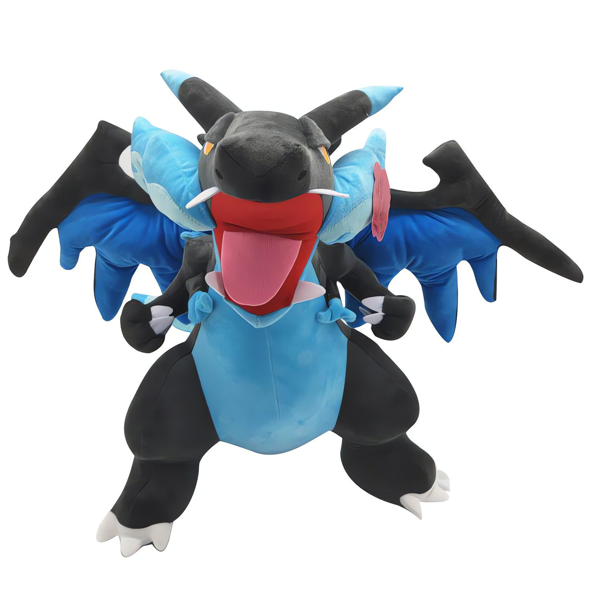 Giant blue Mega Charizard plush toy, 50cm