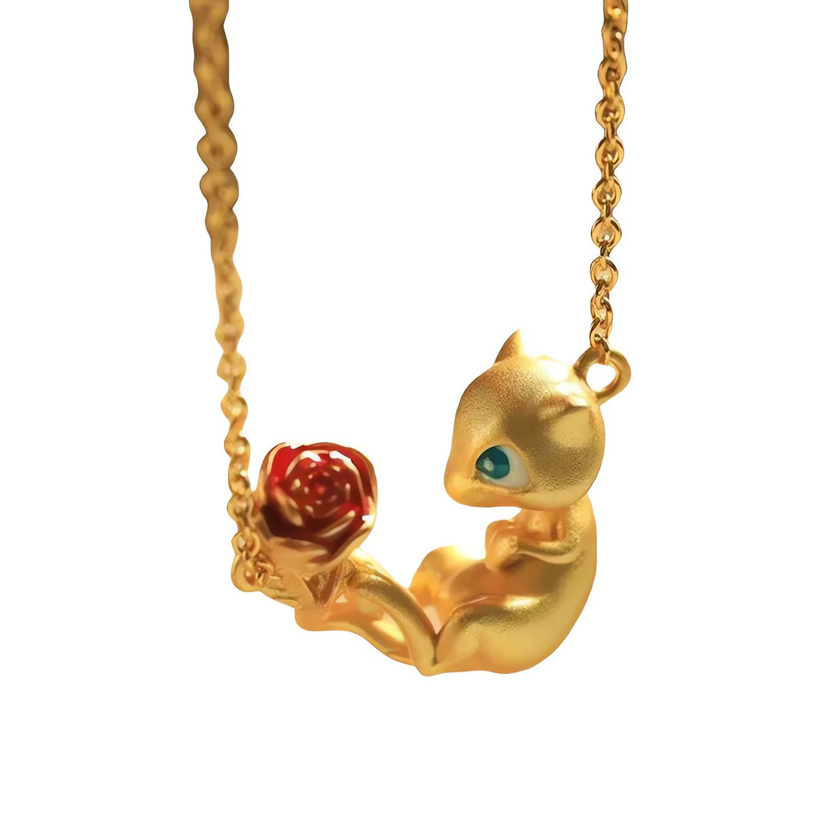 Golden Mew necklace with flower motif – photo 5