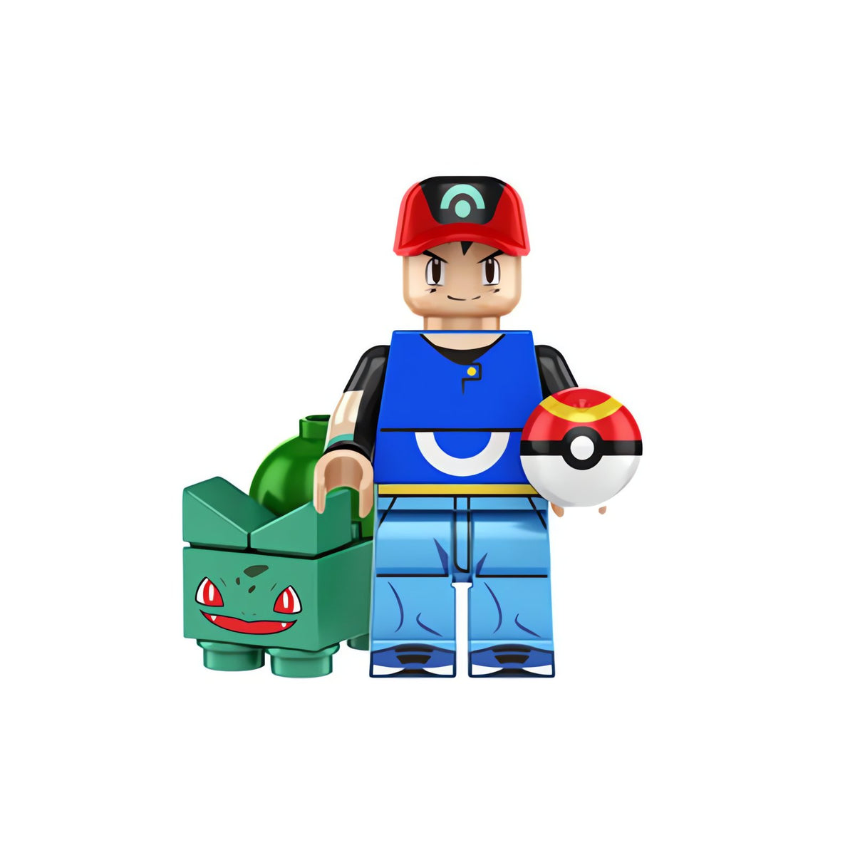 Mini trainer figure with Pokémon and Poké Ball – Bulbasaur