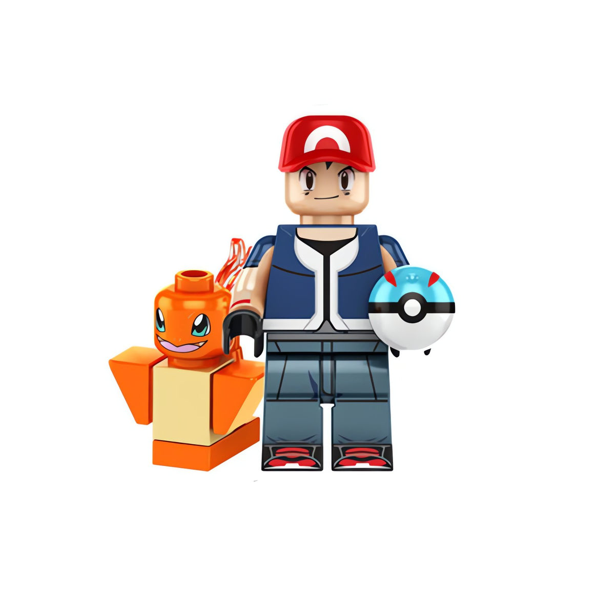 Mini trainer figure with Pokémon and Poké Ball – Charmander