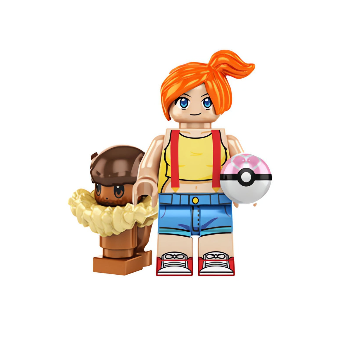 Mini trainer figure with Pokémon and Poké Ball – Eevee