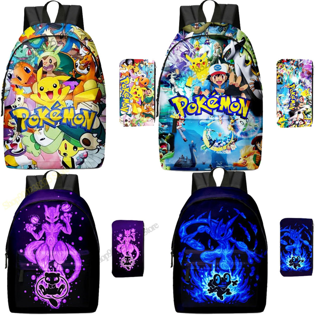 Pikachu backpack with matching pencil case