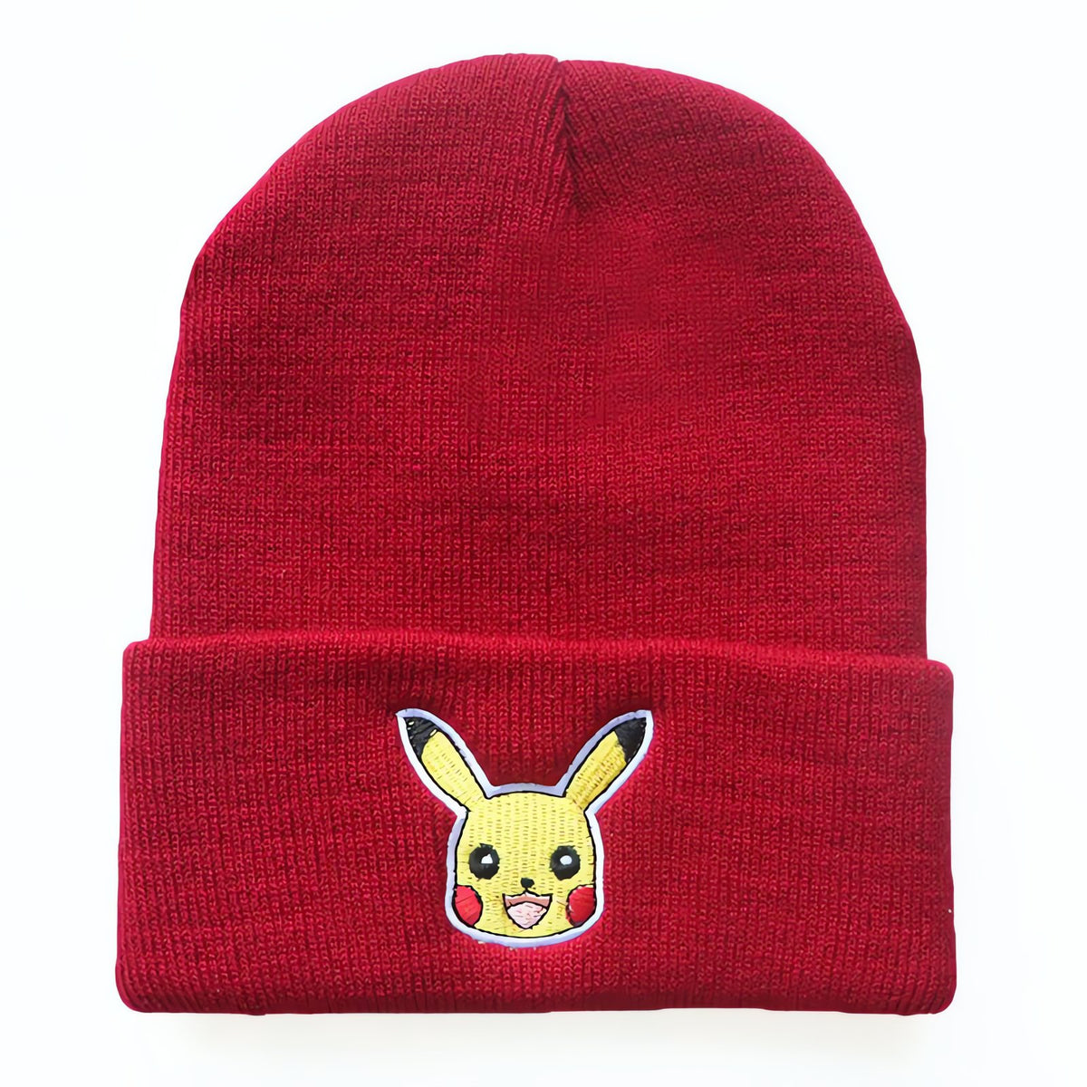 Pikachu unisex beanie hat – Wine Red