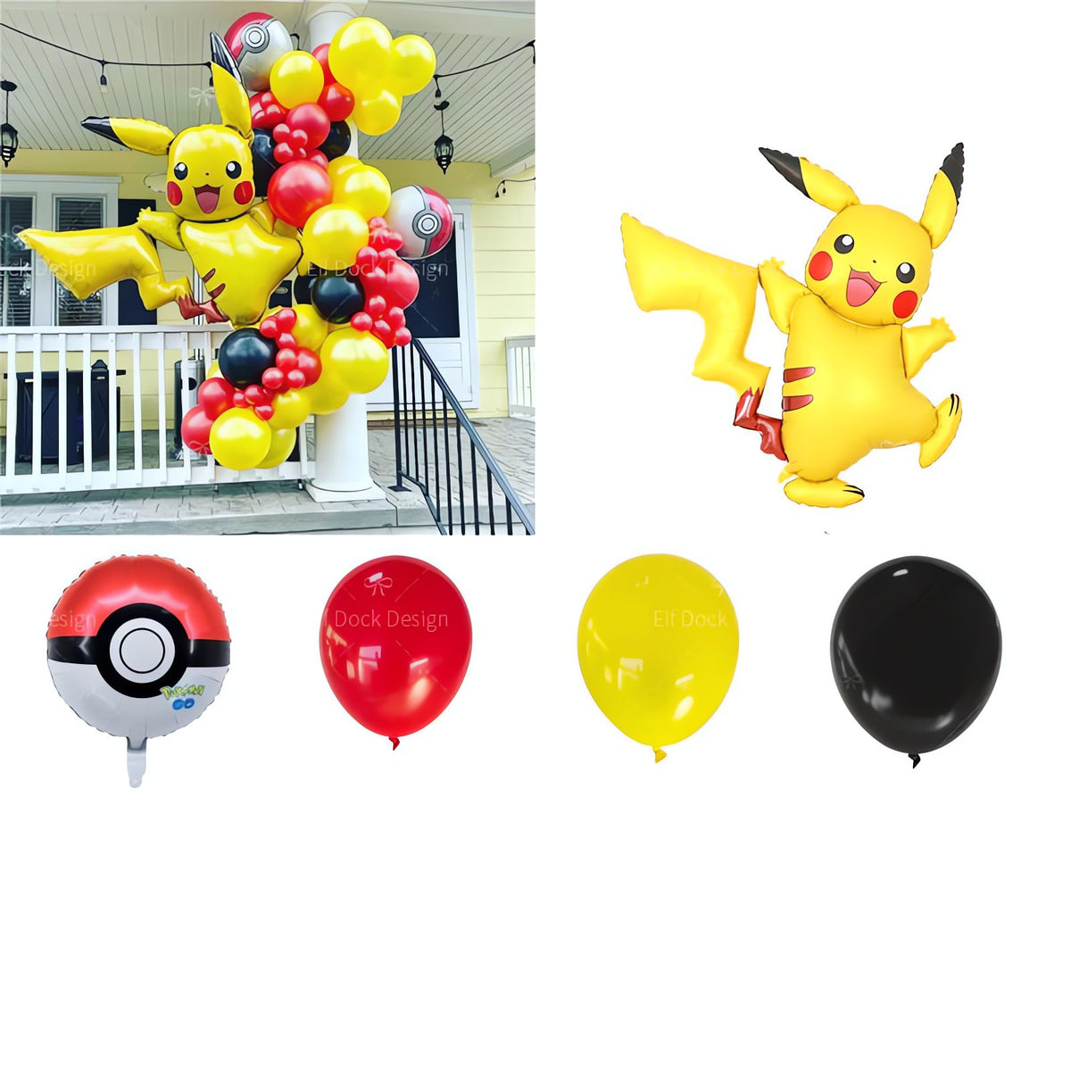 Pikachu birthday party balloon set