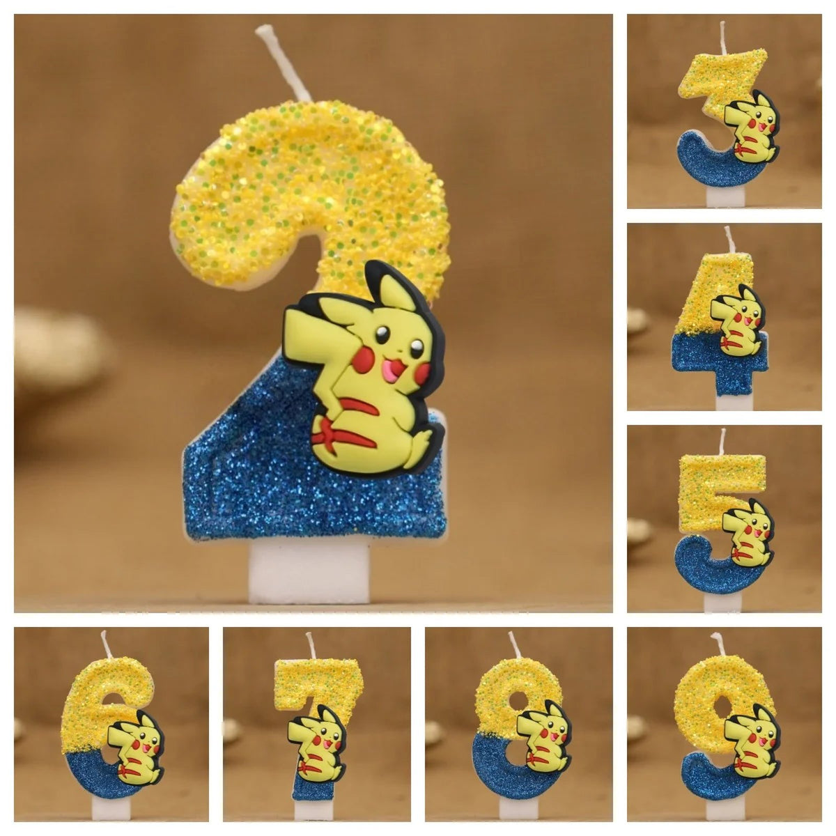 Pikachu birthday candle with number