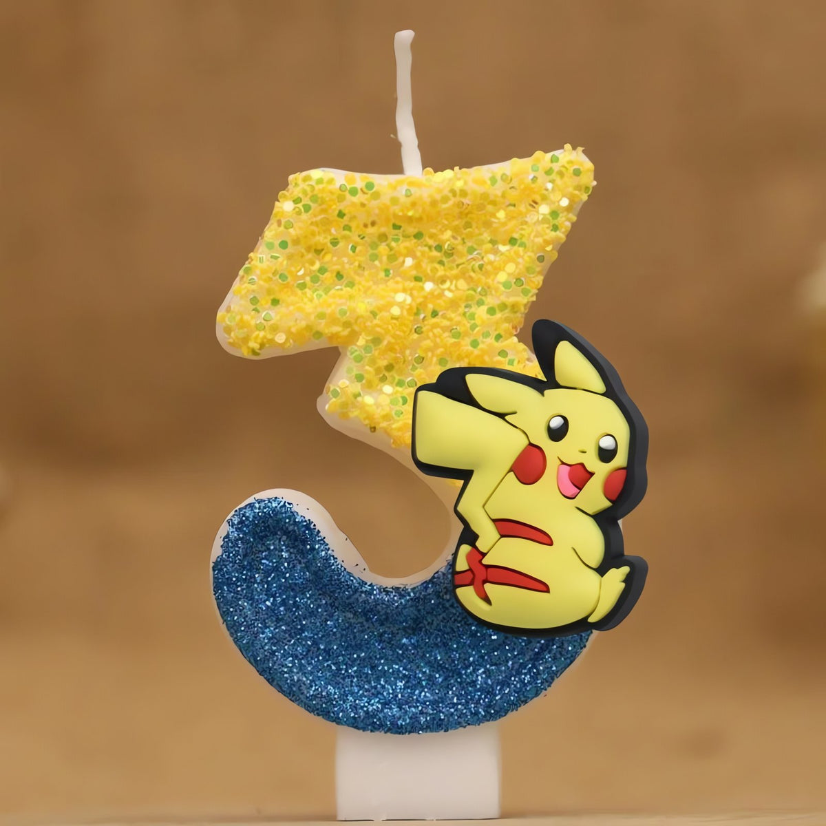Pikachu birthday candle with number – 3