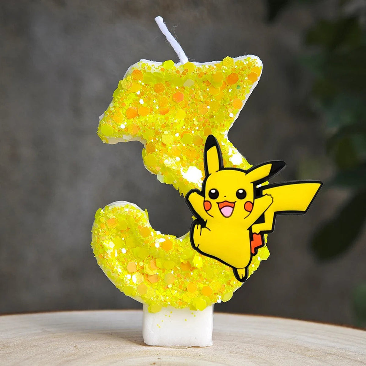 Yellow Pikachu birthday number candle – Pikachu 3