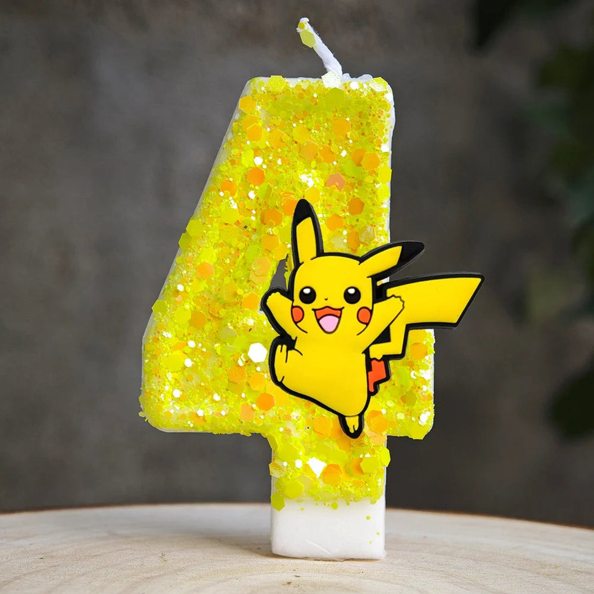 Yellow Pikachu birthday number candle – Pikachu 4