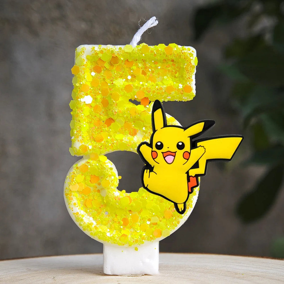 Yellow Pikachu birthday number candle – Pikachu 5