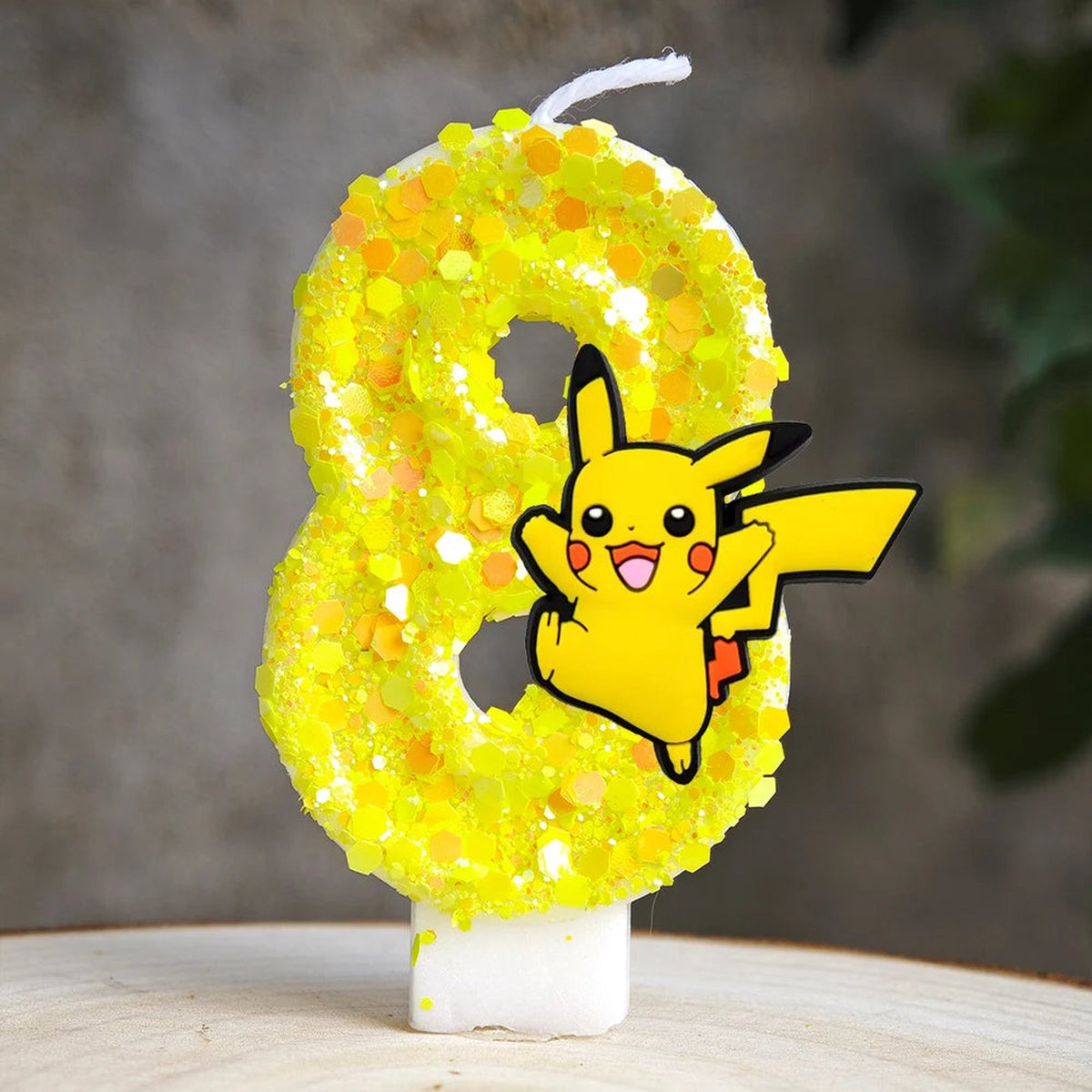 Yellow Pikachu birthday number candle – Pikachu 8