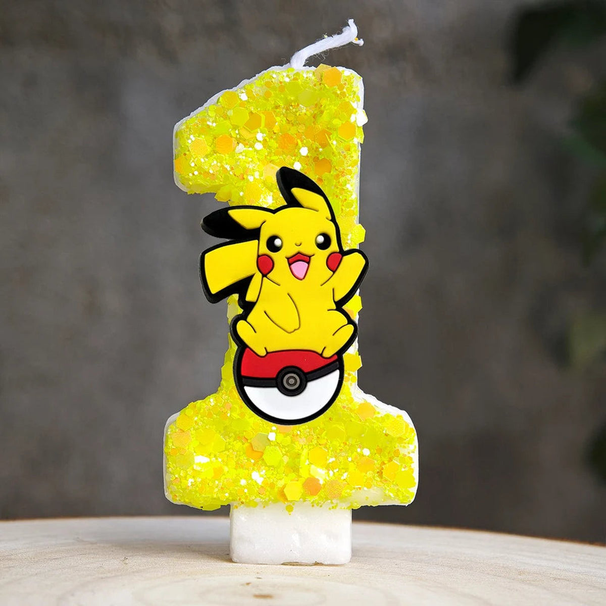 Yellow Pikachu birthday number candle – Pikachu Poké Ball 1