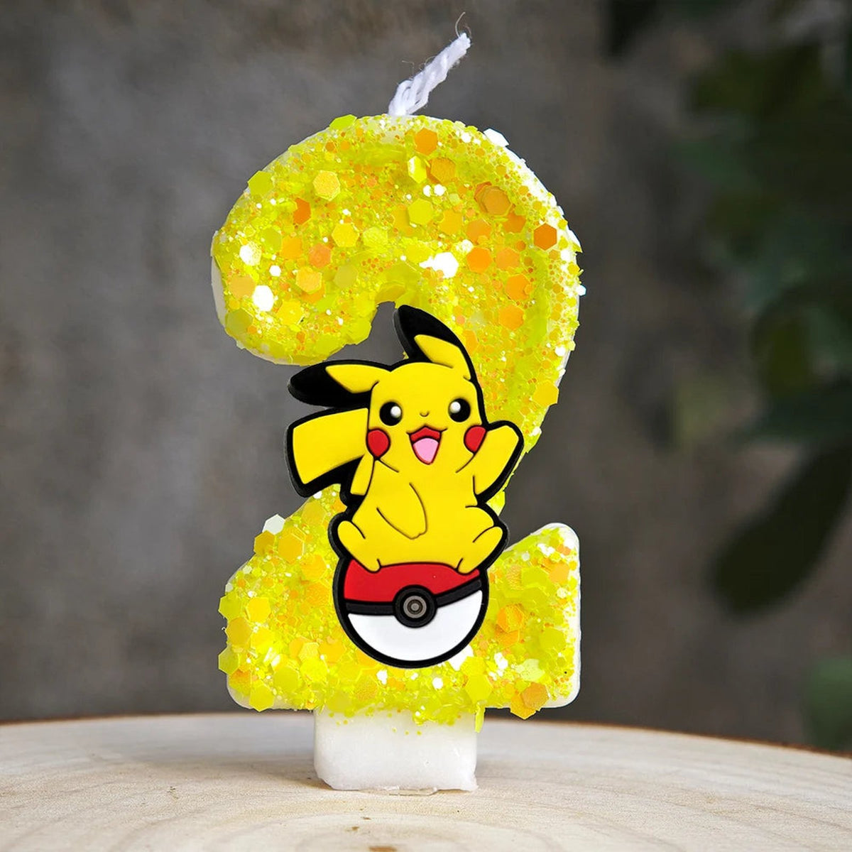 Yellow Pikachu birthday number candle – Pikachu Poké Ball 2