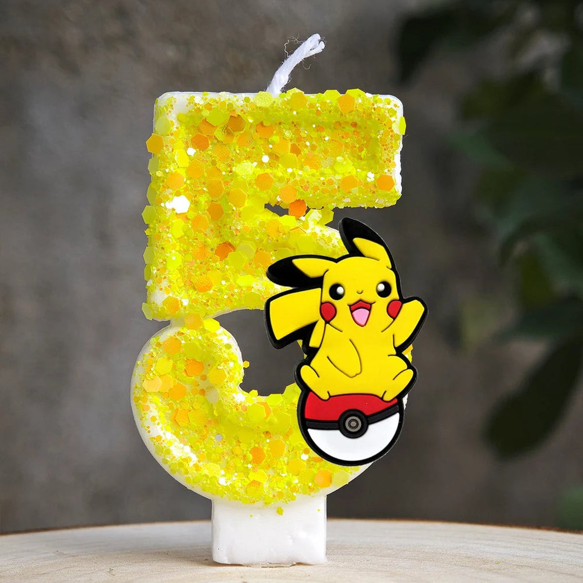 Yellow Pikachu birthday number candle – Pikachu Poké Ball 5