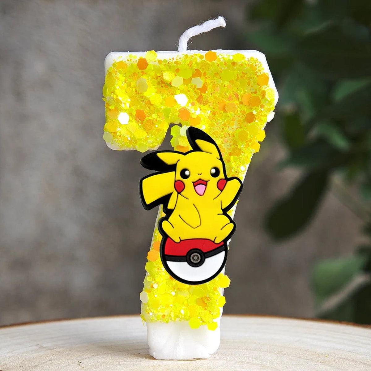 Yellow Pikachu birthday number candle – Pikachu Poké Ball 7